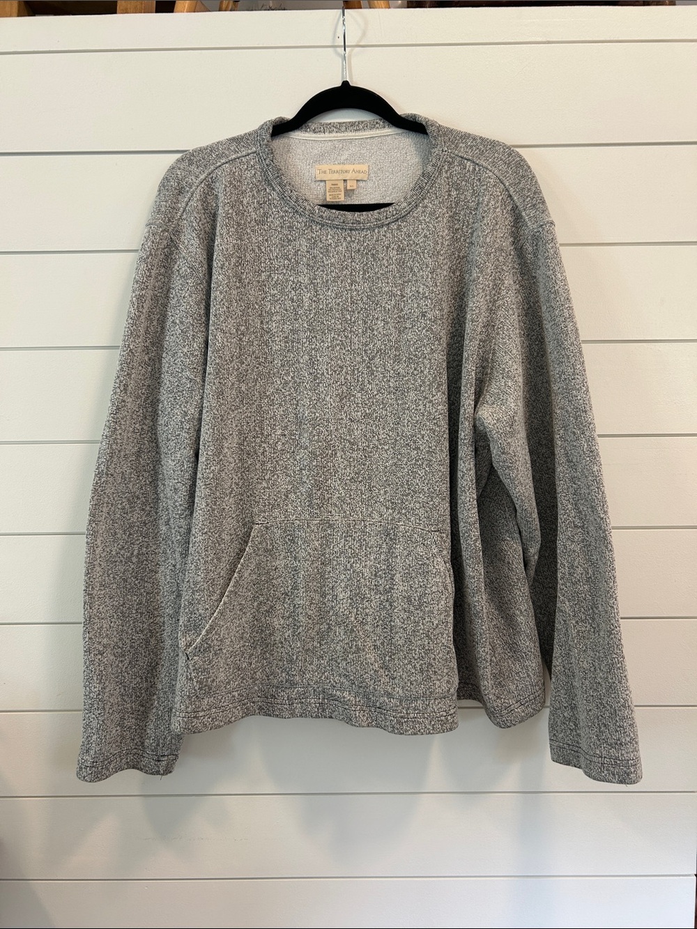 The Territory Ahead Men's Marled Light Gray Crewneck Sweater